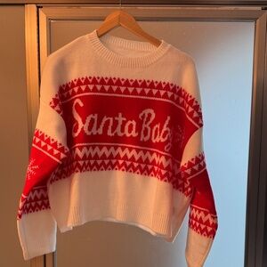 Santa Baby Red and White Sweater